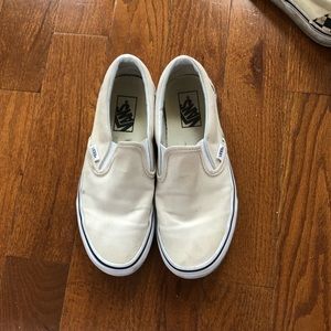 Cream slip on vans